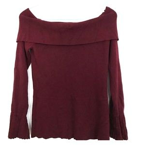 Off the shoulder red sweater